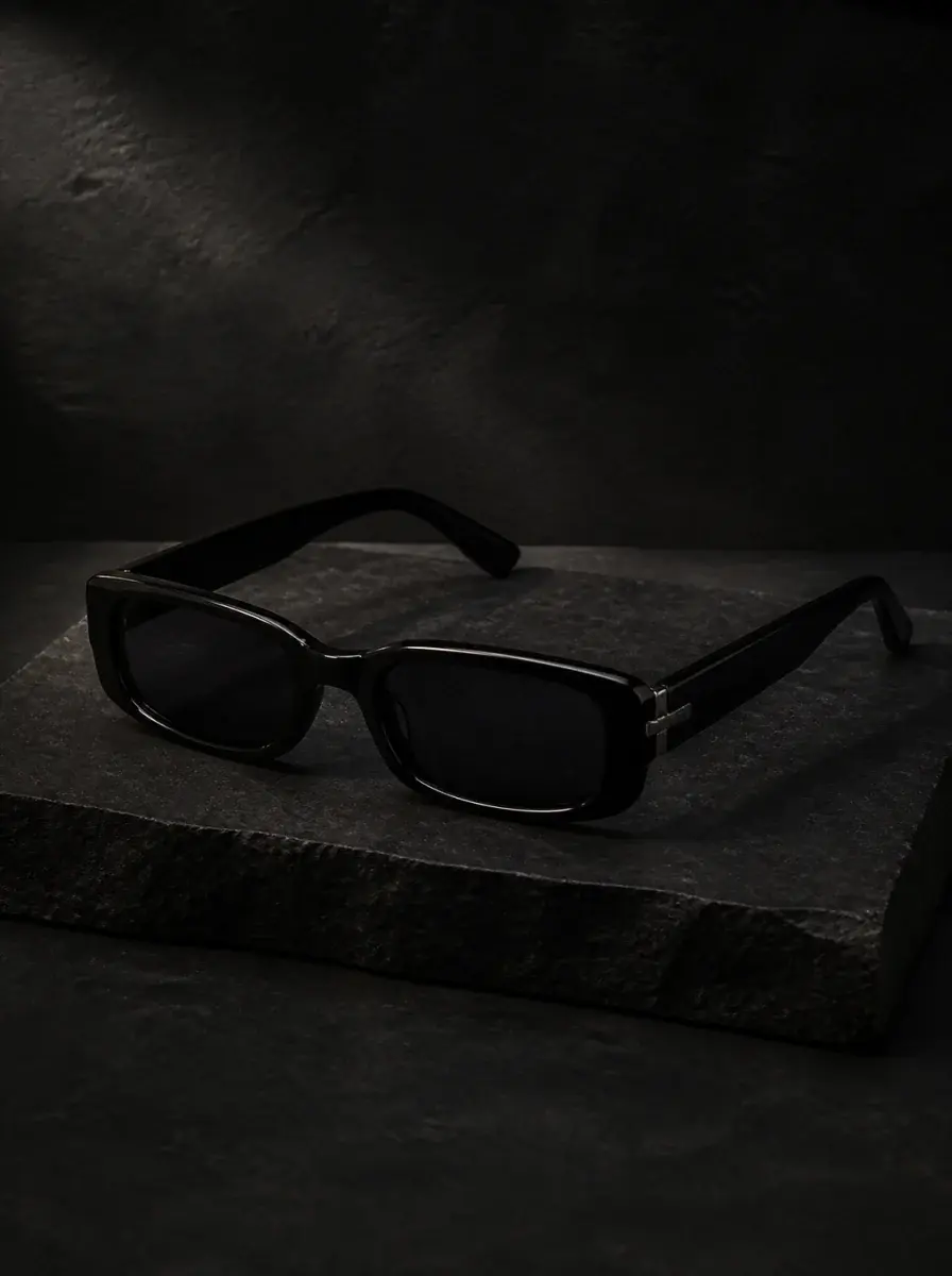 Black rectangular sunglasses