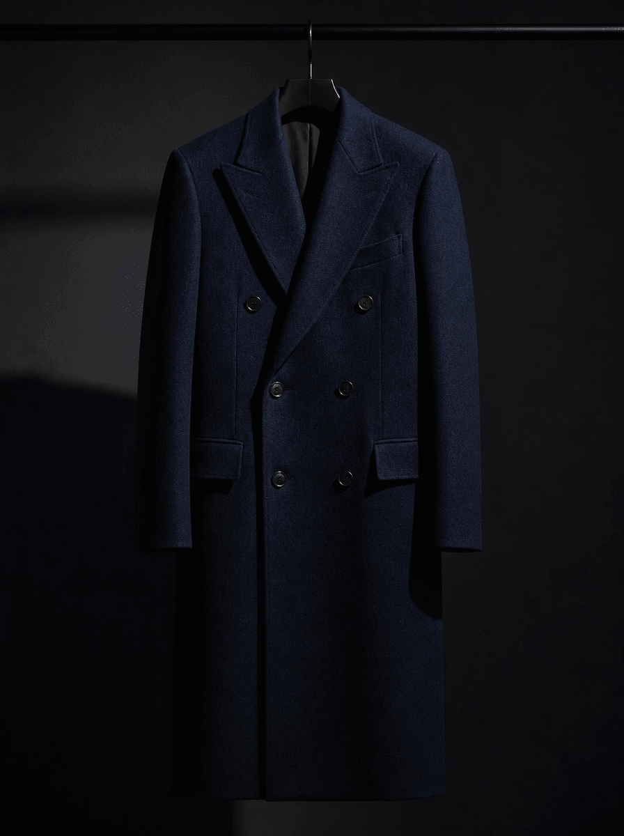 Navy wool overcoat