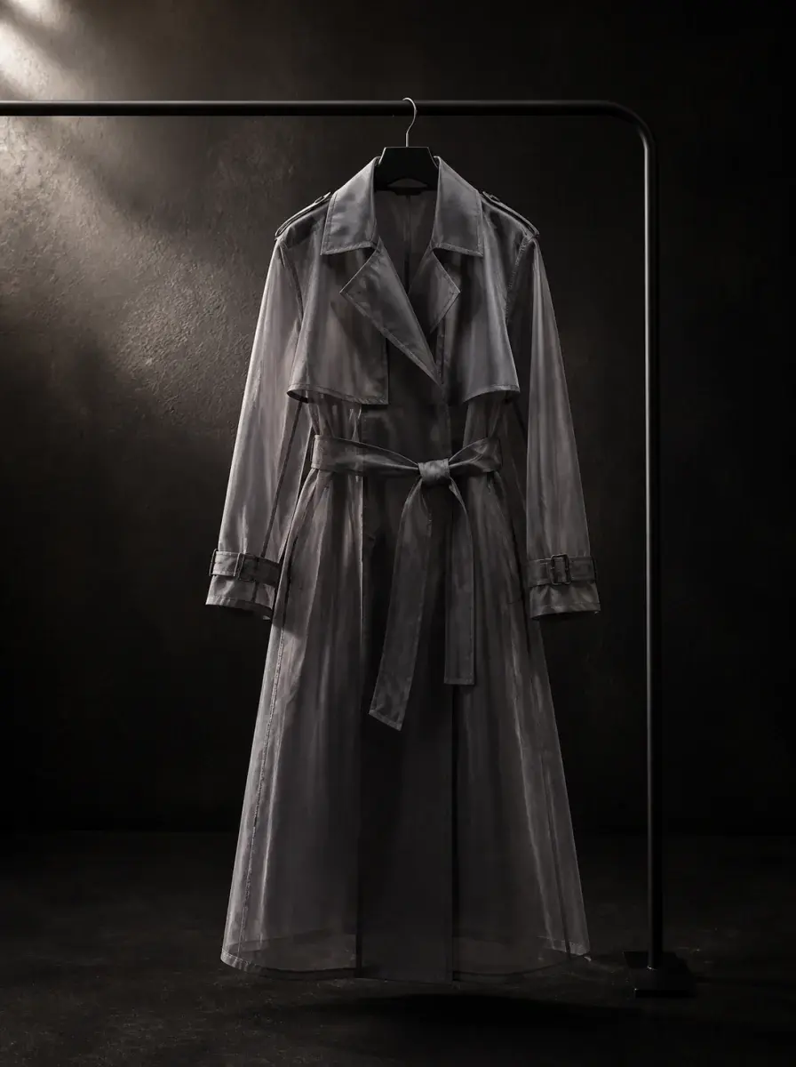 Smoke organza trench